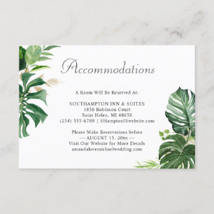 Tropische palmbladeren Weddenschappen Informatiekaartje