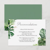 Tropische palmbladeren Weddenschappen Informatiekaartje (Voorkant / Achterkant)