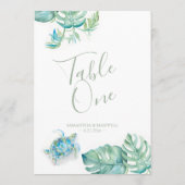 Tropische palmbladeren Wedstrijknummer Kaart (Achterkant)