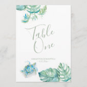 Tropische palmbladeren Wedstrijknummer Kaart (Voorkant)