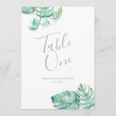 Tropische palmbladeren Wedstrijknummer Kaart (Voorkant)