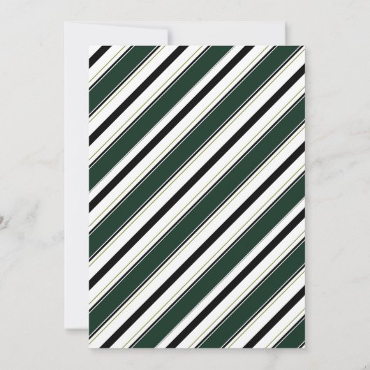 Tropische Palmbladeren Wit Groen Zwart Bruiloft Kaart (Achterkant)