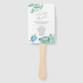 Tropische palmbladeren Zee schildpad bruiloft Handwaaier (Voorkant)