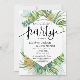 Tropische palmbladeren Zomer verlovingsfeest Kaart