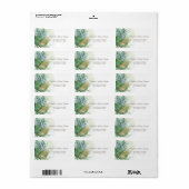 Tropische palmbladeren zomerbruiloft etiket (Full Sheet)