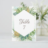 Tropische palmbladeren zomerbruiloft kaart (Staand voorkant)