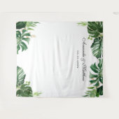 Tropische palmbladeren zomerbruiloft wandkleed (Voorkant (horizontaal))