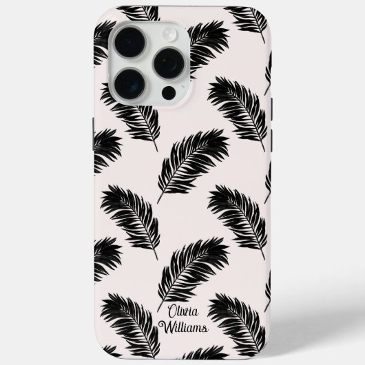 Tropische palmbladeren zwart wit Case-Mate iPhone case (Achterkant)