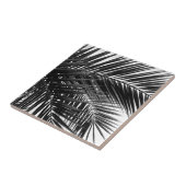 Tropische palmbladeren - Zwarte en witte fotografi Tegeltje (Zijkant)