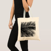 Tropische palmbladeren - Zwarte en witte fotografi Tote Bag (Voorkant (product))