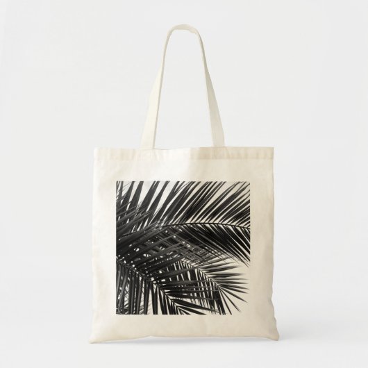 Tropische palmbladeren - Zwarte en witte fotografi Tote Bag (Voorkant)