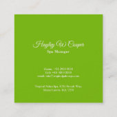 Tropische palmbladerkunst waterverf vierkante visitekaartje (Achterkant)