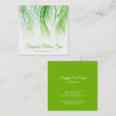 Tropische palmbladerkunst waterverf vierkante visitekaartje (Voorkant / Achterkant)