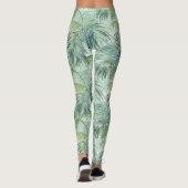 Tropische palmbladpatroon all-over-print Leggings (Achterkant)