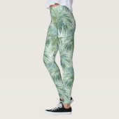 Tropische palmbladpatroon all-over-print Leggings (Links)