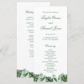 Tropische palmbladprogramma's programmakaart (Voorkant / Achterkant)