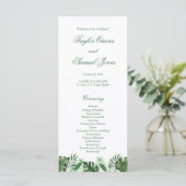 Tropische palmbladprogramma's programmakaart (Staand voorkant)