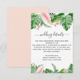 Tropische palmbloem Waterverf bruiloft details Kaart