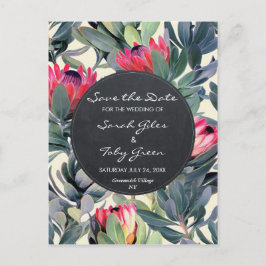 Tropische palmbloemen Save the Date briefkaart