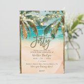 Tropische palmbomen 40ste verjaardagsfeest kaart (Staand voorkant)