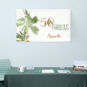 Tropische palmbomen 50 en Fabulous Birthday Party Spandoek (Beurs)