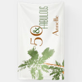Tropische palmbomen 50 en Fabulous Birthday Party Spandoek (Verticaal)