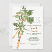 Tropische palmbomen 50 en Fabulous Palm Trees Birt Kaart (Voorkant)