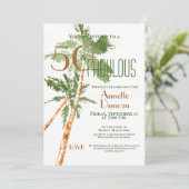 Tropische palmbomen 50 en Fabulous Palm Trees Birt Kaart (Staand voorkant)