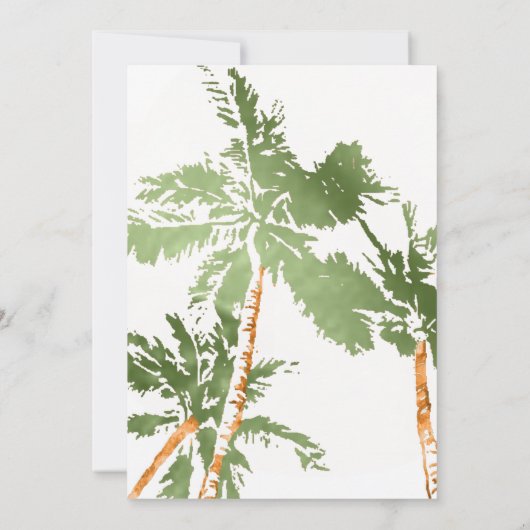 Tropische palmbomen 50 en Fabulous Palm Trees Birt Kaart (Achterkant)