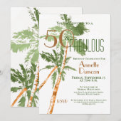 Tropische palmbomen 50 en Fabulous Palm Trees Birt Kaart (Voorkant / Achterkant)