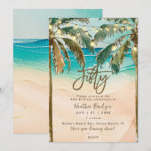 Tropische palmbomen 50ste verjaardagsfeest kaart (Voorkant / Achterkant)