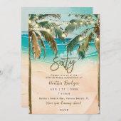Tropische palmbomen 60ste verjaardagsfeest kaart (Voorkant / Achterkant)