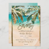 Tropische palmbomen 70ste verjaardagsfeest kaart (Voorkant / Achterkant)