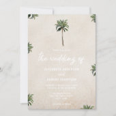 Tropische Palmbomen Ananas Strand Zand Huwelijk Kaart (Voorkant)