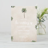 Tropische Palmbomen Ananas Strand Zand Huwelijk Kaart (Staand voorkant)