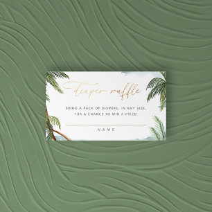 Tropische palmbomen Baby shower luier Raffle Informatiekaartje