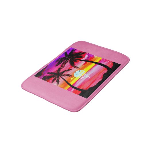 Tropische palmbomen badmat (Gekanteld)