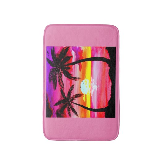 Tropische palmbomen badmat (Voorkant Verticaal)