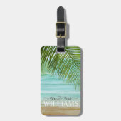 Tropische palmbomen beach Personalized Bagagelabel (Voorkant verticaal)