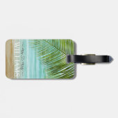 Tropische palmbomen beach Personalized Bagagelabel (Achterkant horizontaal)
