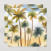 tropische palmbomen | Beach Waterverf Kaart (Voorkant / Achterkant)