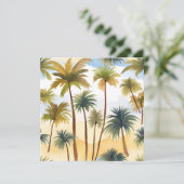 tropische palmbomen | Beach Waterverf Kaart (Staand voorkant)