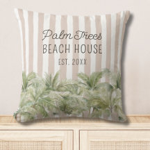 Tropische Palmbomen Beige Strepen Strandhuis