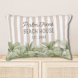 Tropische palmbomen Beige Stripes Beach House Accent Kussen