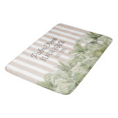 Tropische palmbomen Beige Stripes Beach House Badmat (Gekanteld)