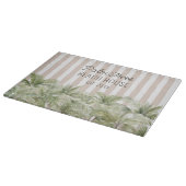Tropische palmbomen Beige Stripes Beach House Snijplank (Hoek)