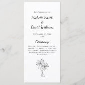 Tropische palmbomen bestemming bruiloft ceremonie programmakaart (Voorkant)