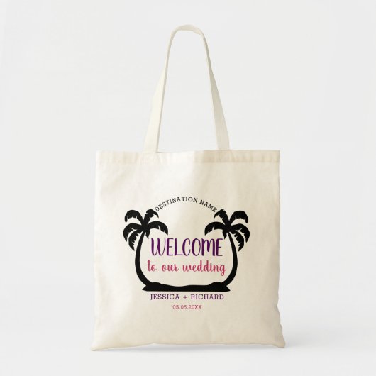Tropische palmbomen bestemming bruiloft welkom tote bag (Voorkant)