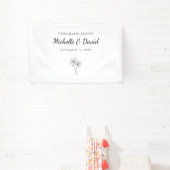 Tropische palmbomen Bestemming Trouw Elegant Spandoek (Insitu)