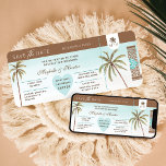 Tropische palmbomen bewaren de datum boarding pass kaart<br><div class="desc">Tropische instapkaart bewaart de datum waarop het vliegtuigticket wordt uitgenodigd. Modern tropisch strand thema boarding pas-de-datum kaarten, perfect om uw tropische bestemming strand thema trouwdatum aan te kondigen. Blauwe lucht en zanderige gradiënt achtergrond met onze waterverf tropische palmbomen. "Save the date" is prachtig ontworpen in San Serif en script typografie....</div>